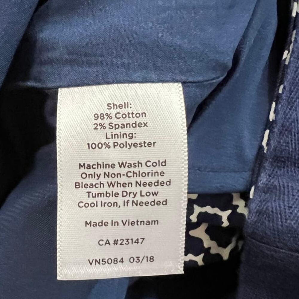 Talbot Navy and White Size 12 Medallion Geometric Print A-line Pencil Skirt - Picture 3 of 5